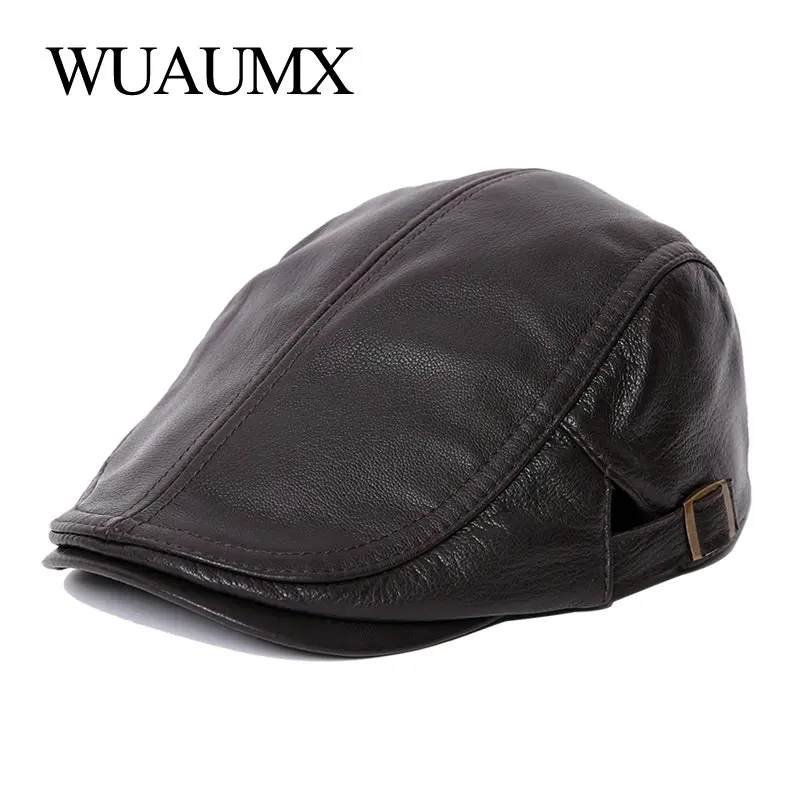 Wuaumx новые высококачественные береты из овечьей кожи головные уборы для мужчин