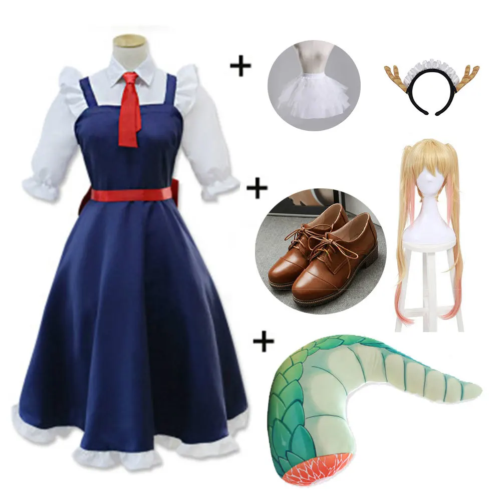 

New Anime Miss Kobayashi's Dragon Maid Tohru Cosplay Costume Tohru With Wig Kanna Cosplay Party Cosplay Costumes Lolita Dress