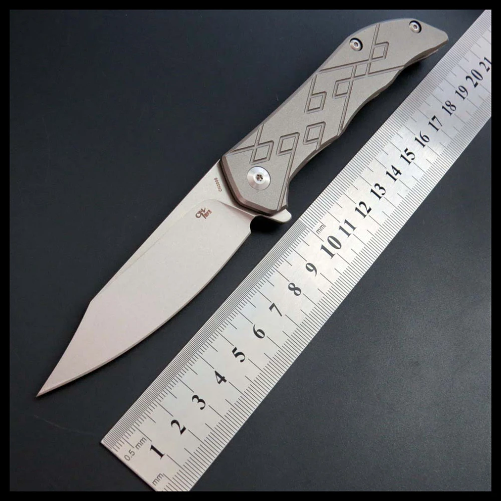 

BJL Folding knife D2 steel blade + TC4 titanium handle camping knife outdoor hunting survival hand EDC tool knife CH3008