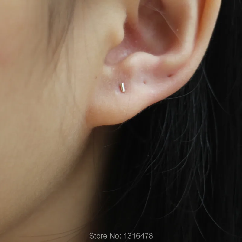 The New 925 Sterling Silver Stud Earrings Small 3mm 4mm Mini Plain Silver Refined Version Of Its 925 2 Mm Ear Bone Nail Stick Ultra