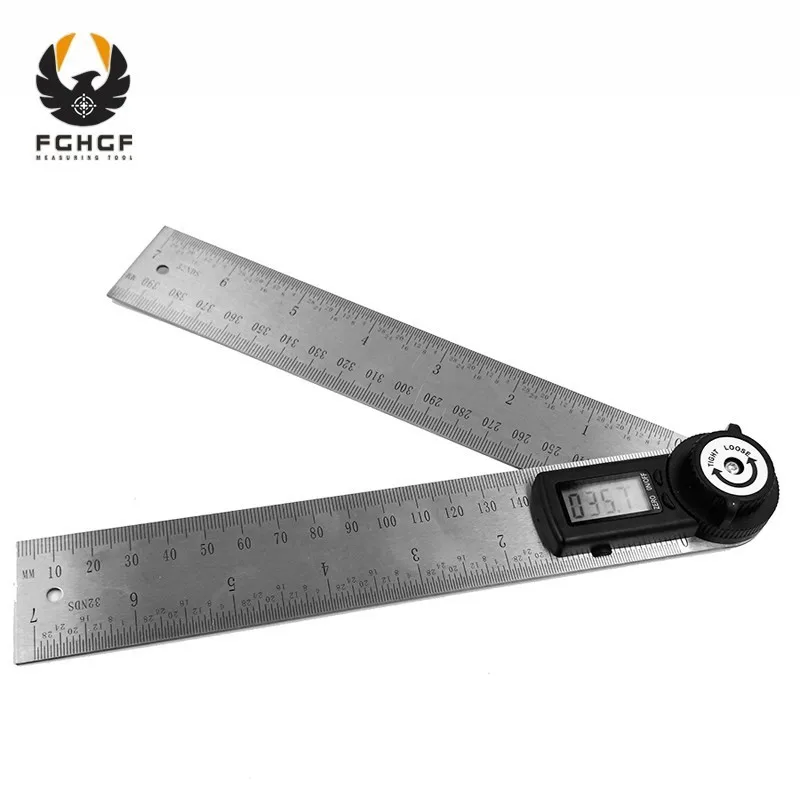 FGHGF 200mm Digital Angle Ruler Protractor Angle Finder Stainless Steel Inclinometer Goniometer Ele