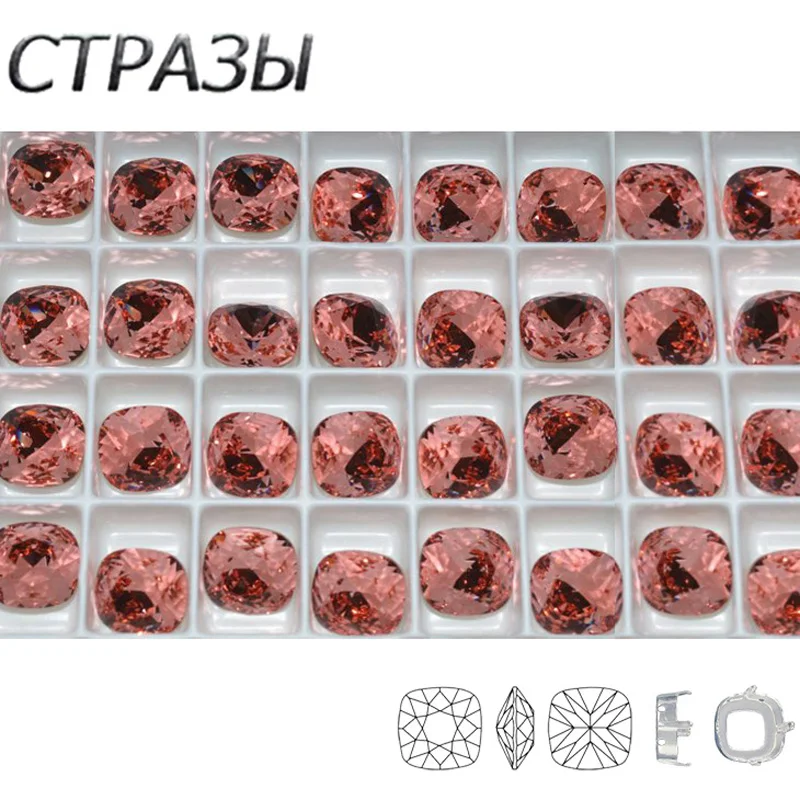 

Rose Cushion Cut Shapes Silver and Gold Sew on Rhinestones With Claw Crystal Glass Strass Glitter Rhinestones DIY Wedding Dress