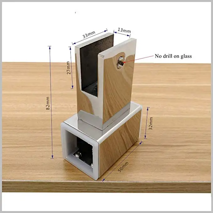 LukLoy Запчасти для душевой штанги, соединитель для головки стержня, стеклянная скоба, стойка для стеклянного зажима, Соединительная труба для 25x25 мм, квадратный зажим для труб