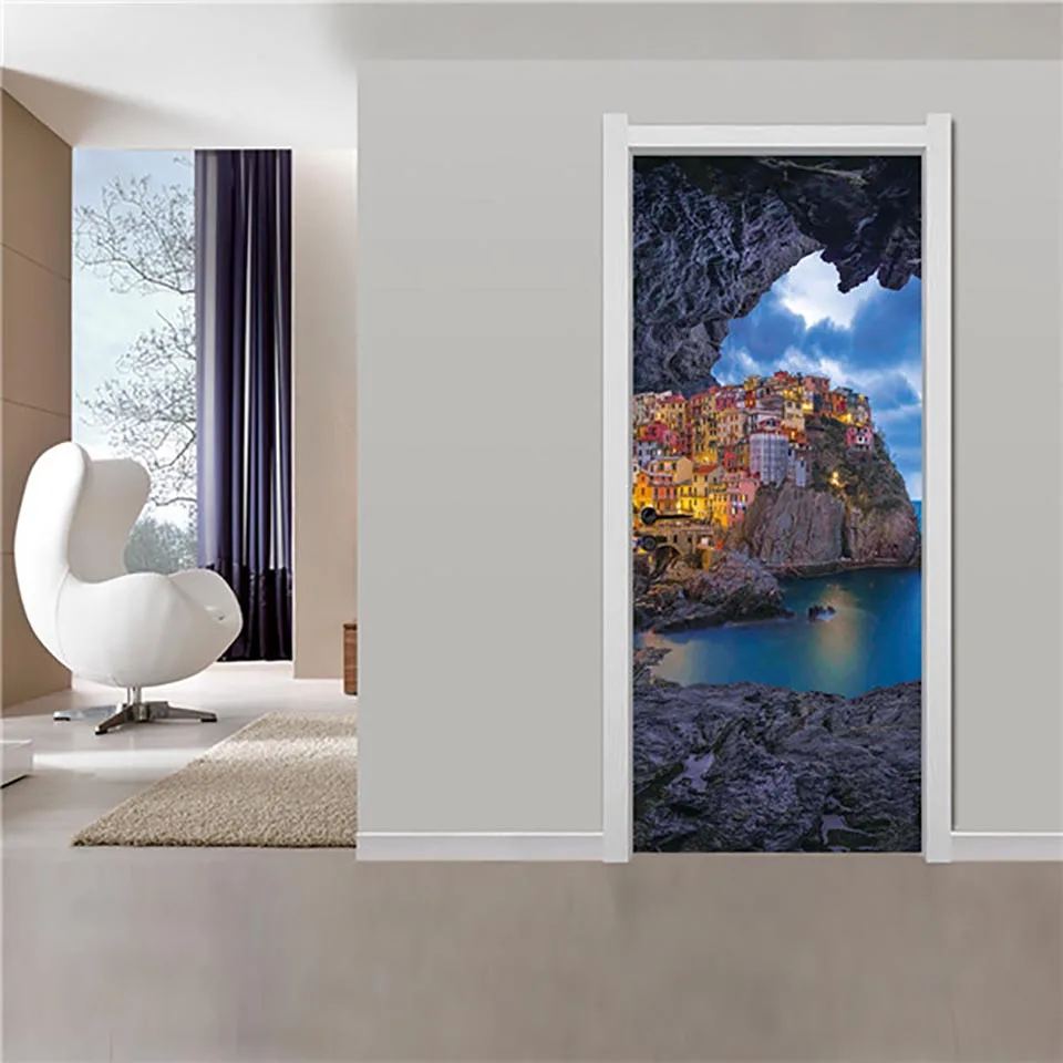 

Door Stickers Self Adhesive Sea Scenery Canvas Home Decoration Renew PVC Poster Print Art Picture Waterproof For Children Room