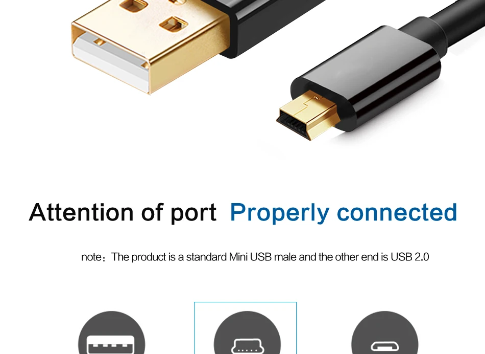 Mini USB Cable Mini USB to USB Fast Data Charger Cable for Cellular Phones MP3 MP4 Player GPS Digital Camera HDD Mini USB        (2)