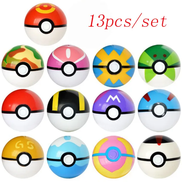 13pcs/Set Pokemon Ball Multicolor Toy Ball Set pokebolas Poke Action Figure figure Game Ball 1