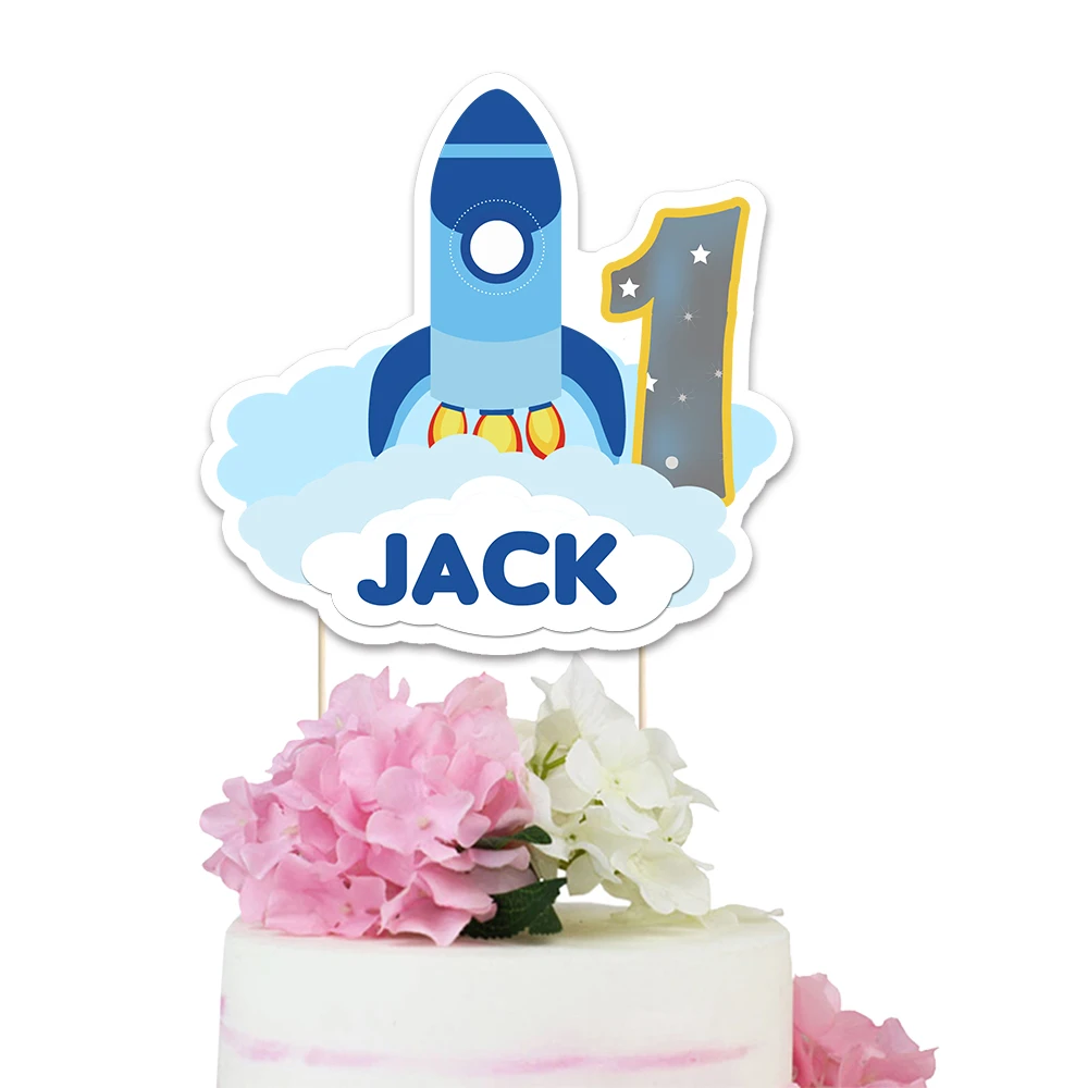 Sale  Astronaut Cake Topper Party Supplies Kids Birthday Party Astronomy Theme Topper Party Decorations B 