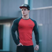 Мужская футболка с длинными рукавами для бега из хлопка, тонкие тренажерные залы, фитнес, бодибилдинг, тренировка одежда для кроссфита, мужские спортивные футболки для мышц
