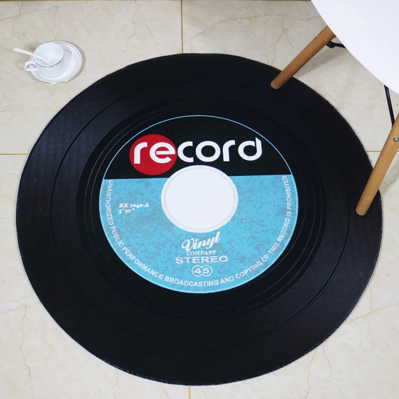 

Creative Round carpet Imitation Cassette record pattern Living room doormat bedroom study cloakroom Computer swivel chair mat