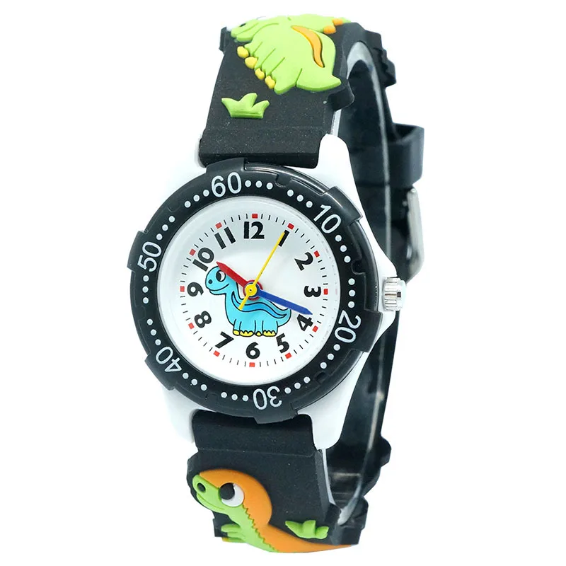 Latest Style 3D High Quality Silicone Strap Dinosaur Design Children Quartz Watch Kids Girl Boys Students Relogio kol saati