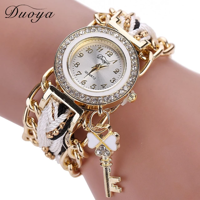 Fashion Brand Duoya Watches Women Casual Braided Analog Quartz Rhinestone Watch Fashion Brand Duoya Watches Women Casual Braided Analog Quartz Rhinestone Watch