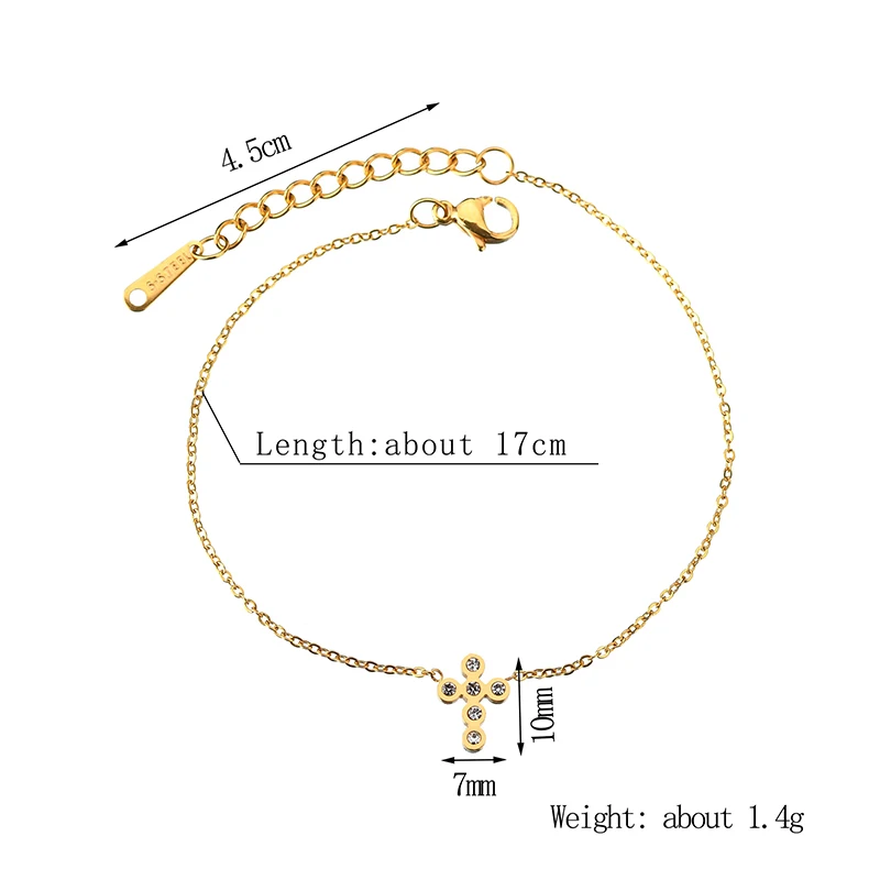 Atoztide Очаровательный из нержавеющей стали Кристалл Иисус крест браслеты для женщин золото Серебристый Браслет Религиозные украшения