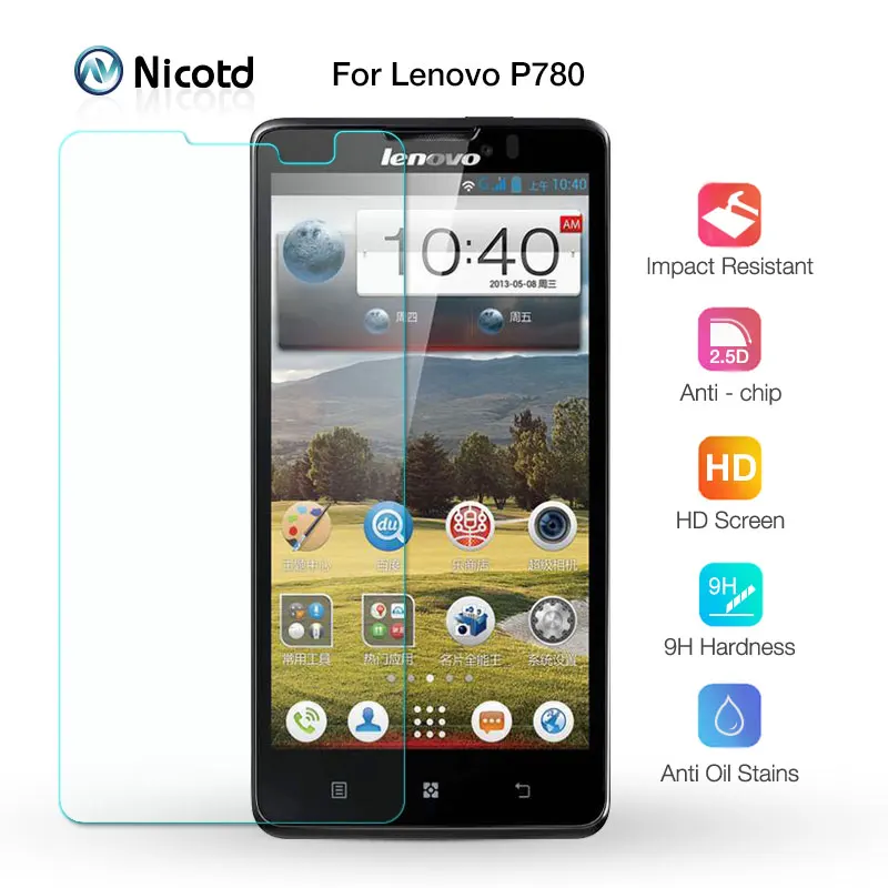 For Lenovo P780 P 780 Screen Protector 2.5D 9h Original Anti-shock 9H Tempered Glass Safety Protective Film pelicula de vidro (5)