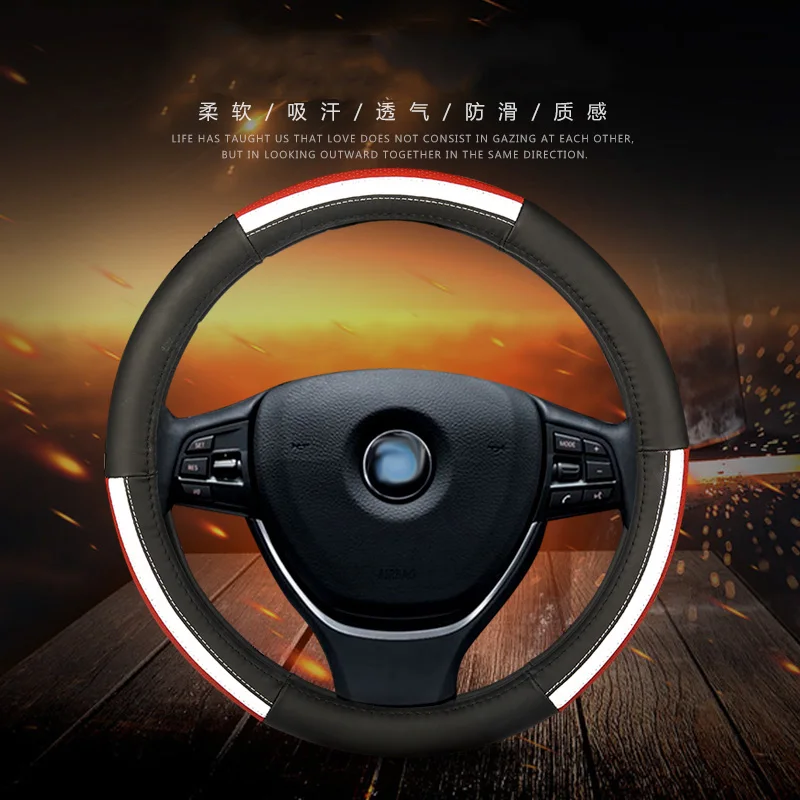 Кожаный чехол на руль автомобиля для mitsubishi Outlander 3 xl Space Star nissan altima JUKE kicks march Мурано
