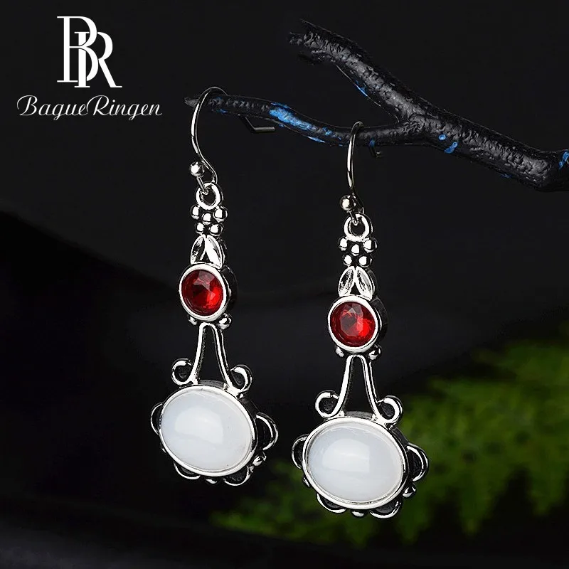 Begua Ringen 2019 новые модные серьги подвески из серебра 925 пробы с лунным камнем для