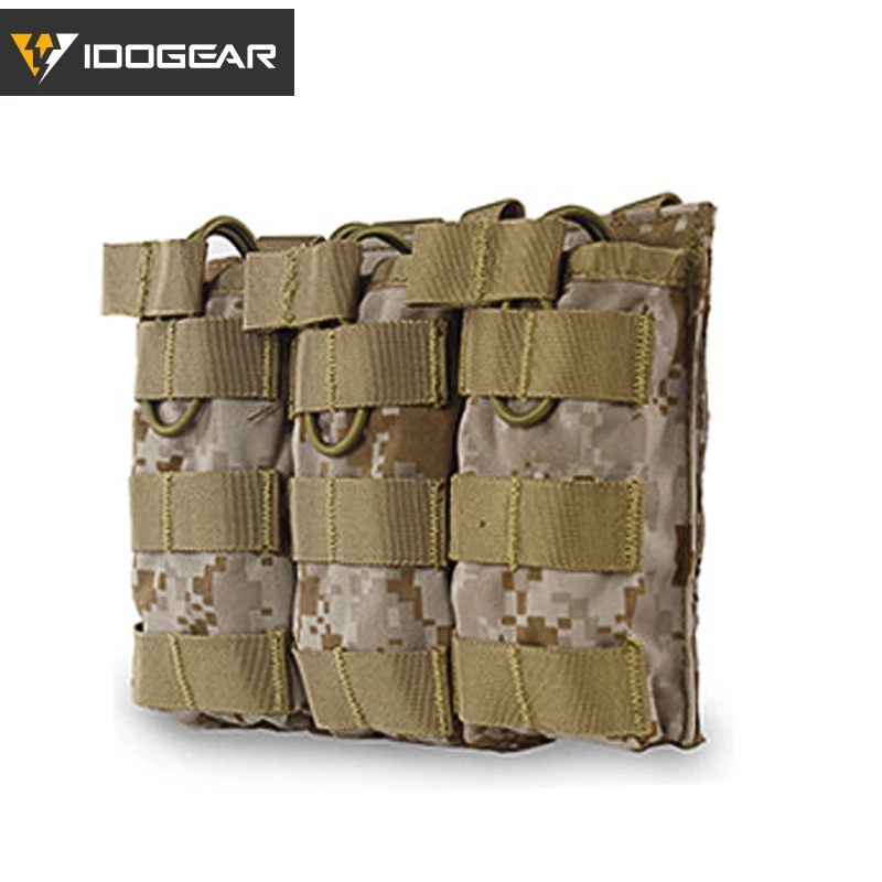 IDOGEAR подсумок, Molle, тройной подсумок, модульный подсумок для 5,56, Боевая обязанность, Wargame, для активного отдыха, 3533 - Цвет: AOR1