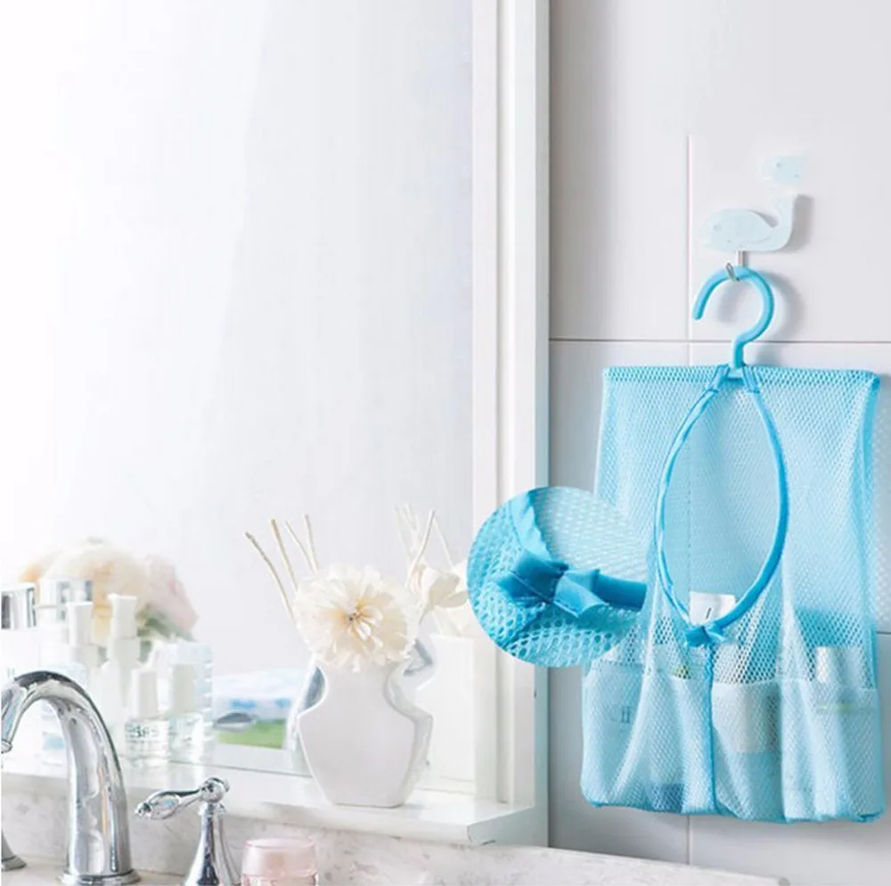 Ванная комната хранения прищепки сетки крючки для сумок подвесной мешок Органайзер душ для ванной salle de bain rangement плавающий shelf59