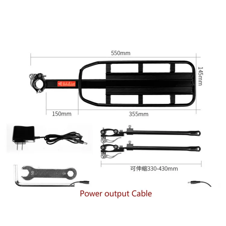 2018 Bike Luggage Cargo Rear Rack Can Be Acted as Power Bank Useful Bicycle Rear Carrier Racks New Bicycle Accessories6