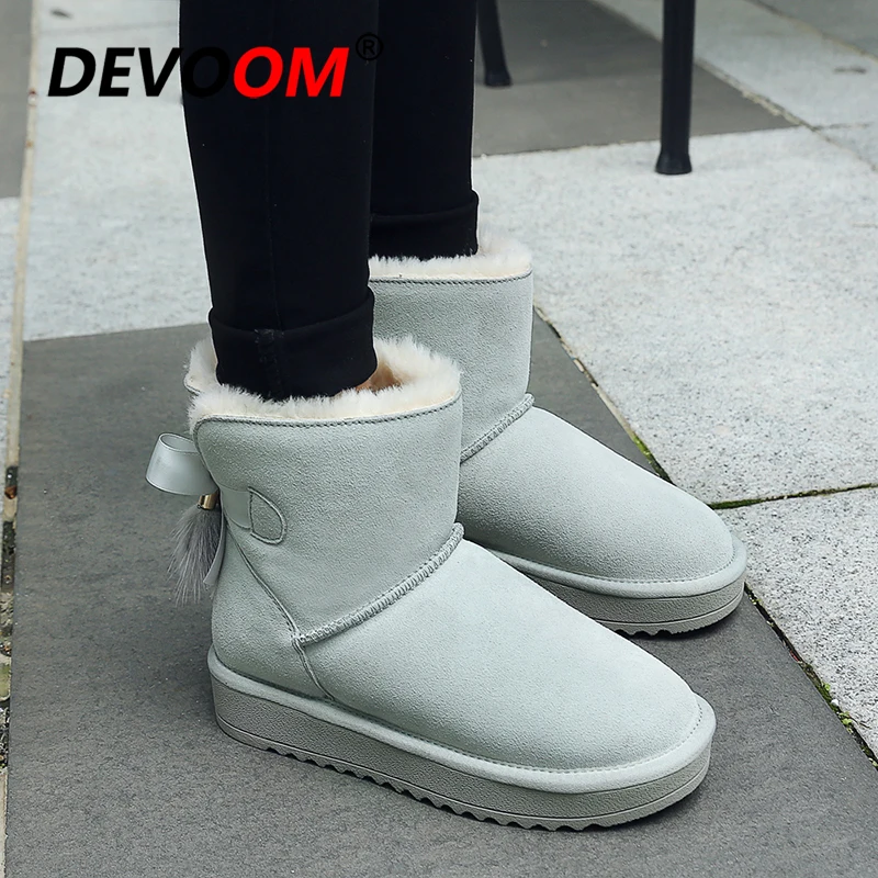 Fashion Brand Quality Australian Boots Women Genuine Leather Boot Snow Ankle Winter Boots Women Suede Snow Boots Winter Shoes