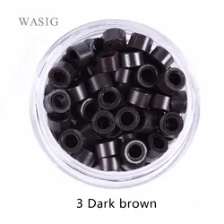 100pcs 5mm Micro Rings  Silicone Beads Links Rings  for Feather Hair Extension tools  9 Colors Optional