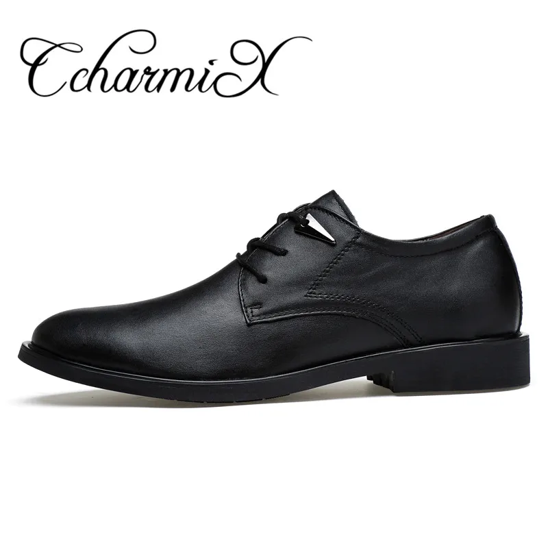 CcharmiX/размер 38-46, высокое качество, натуральная кожа, модельные туфли, острый носок, английский стиль, деловые, свадебные, мужские туфли, черные туфли для мужчин