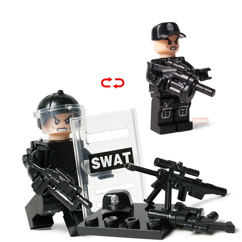 Современной военной серии SWAT салон войск строительные блоки серии Swat Squad Commando fugures Книги об оружии кирпич игрушки подарок Jsuny