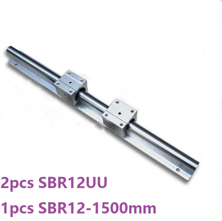 

1pcs SBR12 - 1500mm support rail linear guide + 2pcs SBR12UU linear blocks cnc router parts