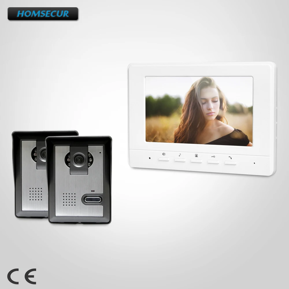 

HOMSECUR 7" Wired Video Door Entry Phone Call System with Intra-monitor Audio Intercom XC005+XM707-W