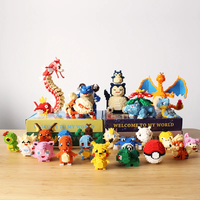 LNO аниме Pocket Monster Pikachu Koffing Psyduck Poliwhirl Meowth Mudkip Piplup Diamond Мини Строительные маленькие блоки игрушка без коробки