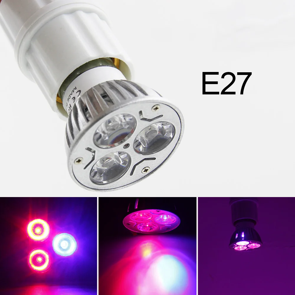 Levou Crescer Luzes 6 w e27 3 leds País de Origem : Guangdong China (mainland)