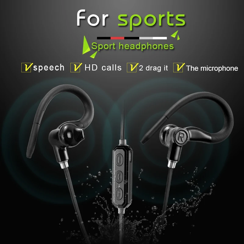 

HENA Sport Wireless Bluetooth Earphone Stereo Headphones Headset Handsfree With Mic portable for iPhone Xiaomi Huawei Oppo