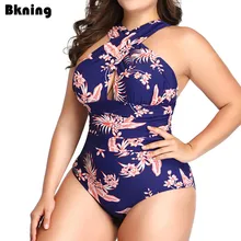 Купальная Одежда большого размера, цельный купальный костюм, закрытый Большой цельный женский купальник с цветочным принтом, Мягкий купальный костюм, винтажный, перекрестный, 3XL