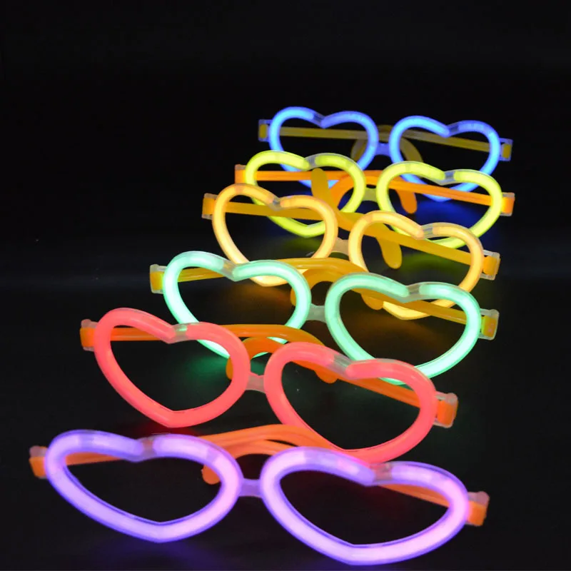 Love Heart Glow Stick Eyeglasses Rave Party Glasses Glow Stick