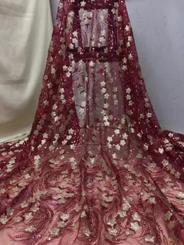 

Nigerian Lace Fabrics 2019 French Lace Fabric High Quality sequins Lace Tulle African Lace Fabric For Dresses