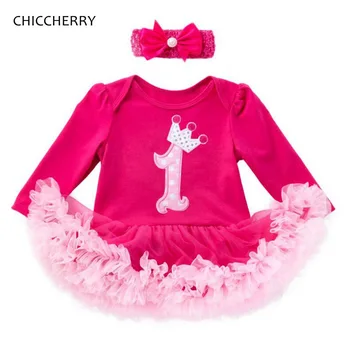 

1st & 2nd Birthday Dress Headband Baby Girl Clothes Infant Clothing Bebek Elbise Anniversaire Fille Vestido Infantil Festa