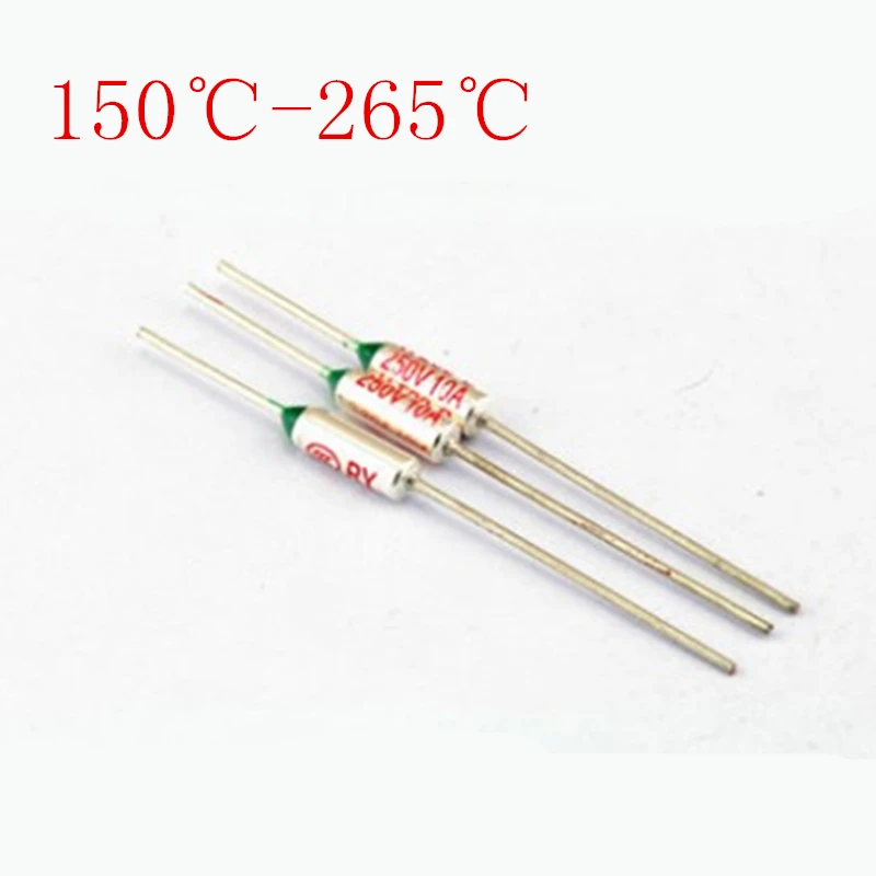 150 260 Celsius Degree 10A 250V Micro Mini Electrical Thermal Fuses Temperature Fuse Thermal