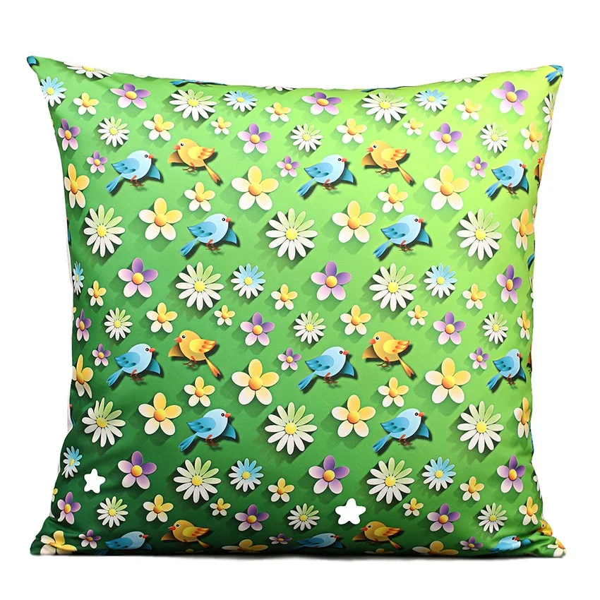 45x45cm Vintage Gree Red Flowers Cushion Cover Decorative Pillowcase