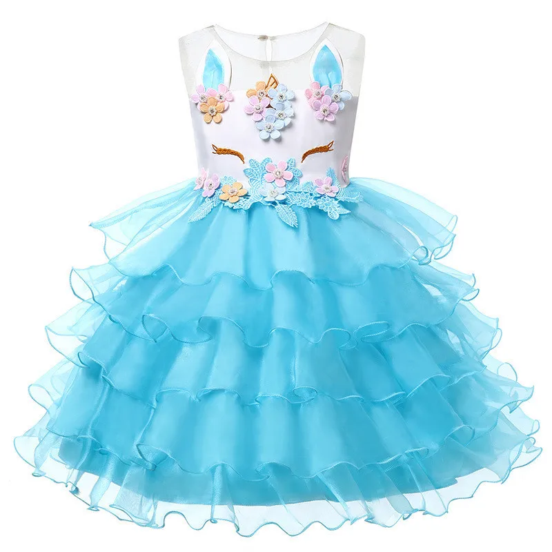 Unicorn Dress Girl Princess Dress Christmas Carnival Costume For Kids Party Dresses For Girls Cosplay Dress Children Clothing