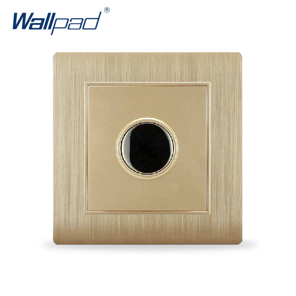 Wall Touch Time Delay Switch Wallpad Luxury Wall Light Switch Champagne Gold Color 86*86mm Delay