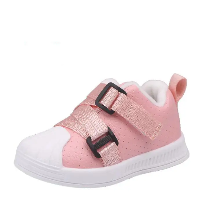 Cute Girls Fur Shoes Fashion Square Heel Boys Children Sneaker Girls PU ...