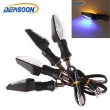2 PCS 12 V Universal Motos Turn Signal Luz Dois Lados CONDUZIU A Luz âmbar Cor Azul 12 LED SMD Indicador Blinker Flash Da Bicicleta Da Lâmpada