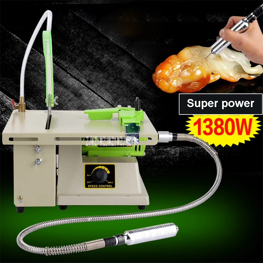 

New Multi-function Desktop Mini Stone Polisher Grinding Engraving Jade Cutting Machine DIY Woodworking Table Saw 220V/110V 1380W