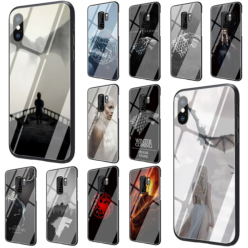 

Game Of Thrones House Tempered Glass phone case for Samsung Galaxy S7 Edge S8 S9 S10 Plus Note 8 9 A10 20 30 40 50 60 70
