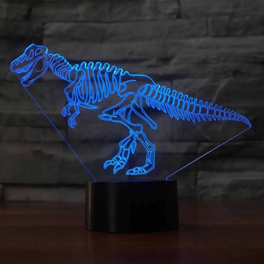 3D Динозавр кость моделирование Ночник LED сенсорная кнопка настольная лампа USB 7