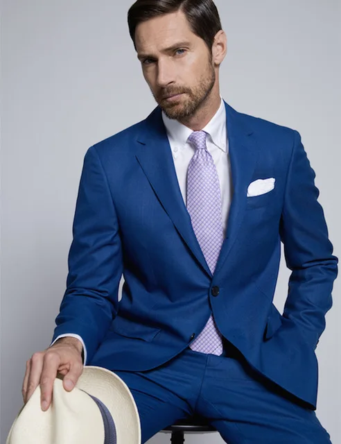 Mucielee Ternos Masculinos Slim Fit смокинг Дешевые Костюмы для мужчин Пром Королевский синий