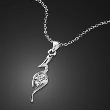 Sterling silver women necklace charm 5A zircon stone CZ pendant sexy short chain fashion exquisite solid silver jewelry gift