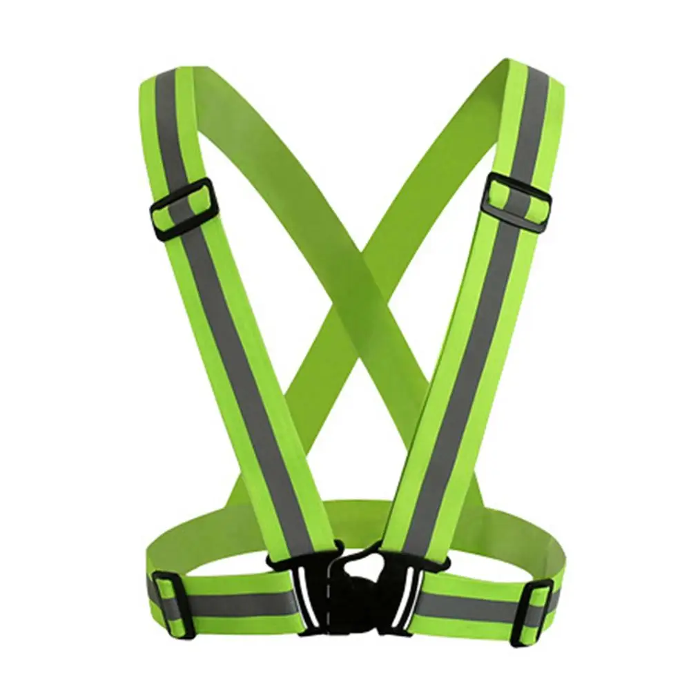 Монтажная цепь, унисекс, открытый жилет безопасности для велоспорта, 70-98 см, лента для велосипеда, отражающая упругая жгут для ночной езды - Цвет: fluorescent green