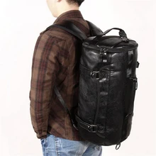 Sport Bag Gym Bag Fitness 3 Functions Backpack Shoulder Bags Handbag Soft PU Leather Waterproof Men Travel Duffel Package Tote