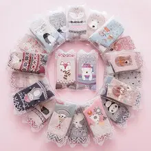 2 пары, коллекция года, Осенние милые носки женские рождественские подарочные хлопковые носки с мультяшным принтом, креативные модные короткие носки для девочек