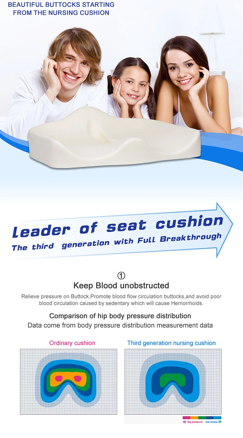Coccyx Memory Foam Chair Orthopedic Pillow Office Seat Pad Hemorrhoid Treat Car Seat Big Cushion Almohada-i (18)
